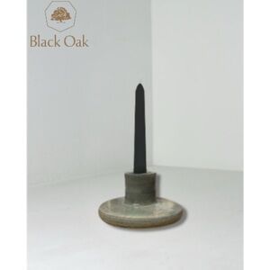 Black Oak Modern Handmade Gray Ceramic Candle Holder